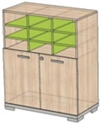 Wardrobe with notebook compartment. (School furniture brand "Interior" series "TDI School")