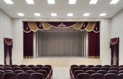 Textile products TM VERA for decoration of a stage, an auditorium, interiors of premises: Stage clothes. Type backdrop (horizon,
