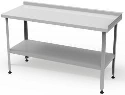 Cutting table with two sides, solid shelf SRP-2p-0,7/0,7-P (stainless steel)