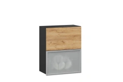 Sherwood LD.281380.000 Horizontal 600 cabinet front with glass (set) (Golden Oak/Aluminium )