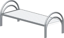 KF0-01-"MSC" (MSC-124P) - General hospital bed with single bed, without wheels, metal backrests, bed - steel lath.