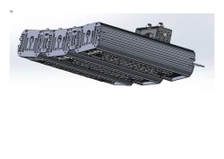 LED luminaire "Industrial Design MTM IoT" series CUBIC 180 Three modules Connection from sides 5 degrees Mounting CUB 177v
