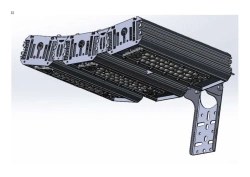 LED luminaire "Industrial Design MTM IoT" series CUBIC 120 Three modules Connection from the sides 10 degrees Mounting console
