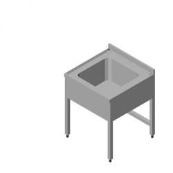 Single-socket sink with strapping and skirt