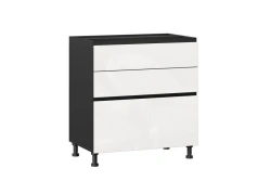 Sherwood LD.281150.000 Kitchen cabinet front 800 with 3 drawers LUX (4) (White gloss/Black )