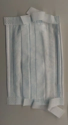 Medical disposable three-layer masks according to TU 32.50.50-007-70834095-2022, Type 1, model 1, art. MSP 1.1, colour: blue/whi