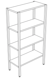 Wooden shelving unit