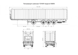 Tonar tipper semi-trailer of model 95895 with axles of Tonar production of model 90431