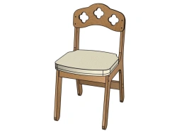 Stool ''Vasilisa'' H=260 semi-upholstered (seat)/ StD48