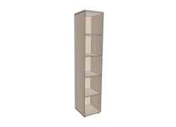 Open shelving unit, high, narrow 406*402*1980 mm ASUO-3