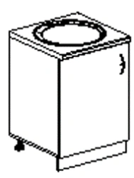 Floor standing kitchen cabinet with sink