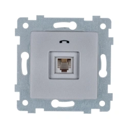 "MARIA" Low-voltage telephone socket mechanism with flush mounting RTB1-457 colour "ivory". ??1-456 "aluminium"