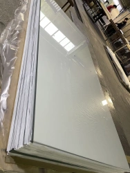 Heat-strengthened safety back glass for solar modules GG66SW 1845x991x2.5 mm with 3 holes d12mm.