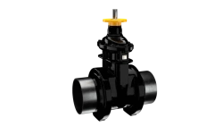 Rubberised wedge gate valve for gas supply 31vch24r1 with reinforced type coating, with steel spigots, nominal pressure