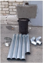 Cast iron army cooker with a set of pipes "EkoMet" Ltd.