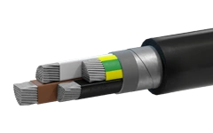 APvBShv power cable with aluminium conductors, with insulation made of cross-linked polyethylene and protective hose made of pol