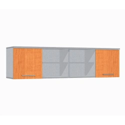Hinged double-door shelf with two open shelves model PN-5