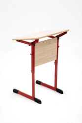 Pupil's table adjustable inclined STORN2-4, STORN3-5, (height group adjustment 2,3,4 / 3,4,5) single-seat flat-oval tube