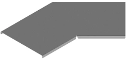 Cover of horizontal 45 degree angle of self-supporting cable trunking KLZ 000 U45, with overall dimensions from 150 mm to 1000 m