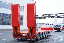 Semitrailer Tverstroimash 993951 modification 0022 - platform with double folding hydraulic ramps