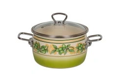 Spherical deep saucepan with stainless steel handles; 2, 3, 4, 5.5 litres