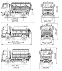 Combined road machine KDM-5550S on the basis of dump truck MAZ 555026