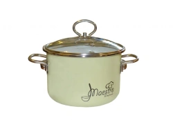Deep cylindrical saucepan with stainless steel handles; 2, 3, 4, 5.5 litres