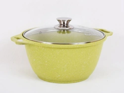 6L cast aluminium saucepan (with non-stick coating) TM Kukmara, with glass lid, "Trendy style" line