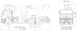 Means of transport equipped with lifts with working platforms R180T, VA180T Velmash-S type 57525 modifications :57525N on base
