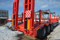 Semitrailer-tractor Politrans 94163-300.In design: metal platform with a loading platform, with ladders, with a flatbed platform