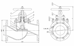Valve non-return shut-off flanged bore valve DN 100 PN 10 series 458 (KMIA.491925.003-01)