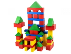 Children's tabletop wooden construction set Builder 74 elements