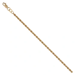Hand jewellery in 585 gold Bracelet green Korda with diamond facet NB17-080 0.4MM 17CM 2.93G