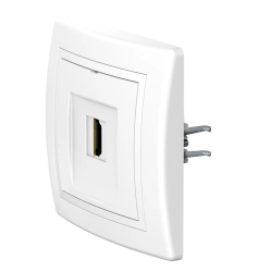 CADUCEUS ALING PRESTIGE Flush-mounted socket outlet with Keystone HDMI module type A-A, white, item no. 6163.000