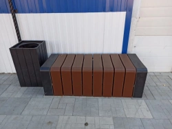 Vandalised "Modern" bench