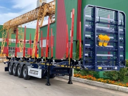 Four-axle semi-trailer sorting truck PN-41L with axle unit BPW HSFALM 9010-15 V36 61.68.361.147QS, pneumatic tyre 385/