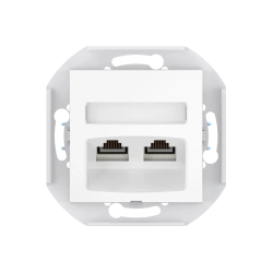 CADUCEUS ALING PRESTIGE Flush-mounted double computer socket with Keystone RJ45 8P8C cat.5e UTP modules, white, art. 601