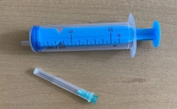 Injection syringe for single use, three-detailed, sterile type "Luer", with needle, in version - 2 A "Luer". with needle, in ver