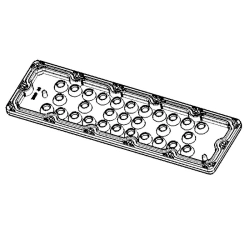 Lens for LED luminaires AMT-HB-236x70-5050(29)-90-PC