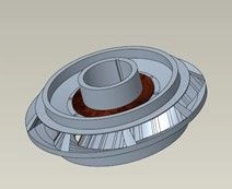 Working wheel complete with washers, floating, MT5A-250, shaft 22 mm, short hub, Niresist / IMPELLER, S/A: FL, MT5A-250, 22 M