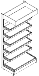 Rack of the first type, one-sided, straight (wall-mounted) ST1-P