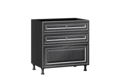 Type 4 LD.270800.000 Kitchen cabinet 800 with 3 drawers (4) LUX (without handle) (Black )
