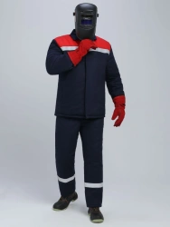 Welder's winter suit Veld-SOP 1 class of protection trousers, t.blue/red , art. 87484787.