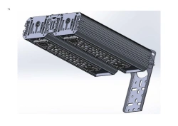 LED luminaire "Industrial Design MTM IoT" series CUBIC 80 Two modules Connection from sides 180 degrees Mounting Cantilever