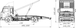 Special recovery vehicle type 3957K, modifications 3957K0, 3957K1, 3957K2, on KAMAZ 4308-G5 chassis.