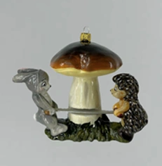 Handmade glass Christmas tree toy "Woodcutters"