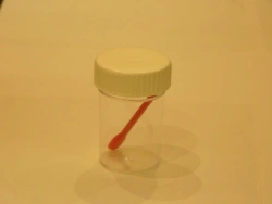 Polymer container for bioassays, disposable, sterile-KOS 60ml/B with spoon