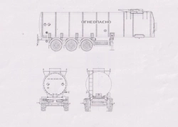 Semi-trailer-tanker PPTSB, type PPTST3, modification 96998-0000010 (without pump) . Axial unit AGOS-3-GT7-00.00.000-01 or