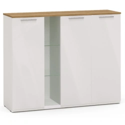 KC6 chest of drawers with glass 3 doors, from the set of cabinet furniture "ALTEA".