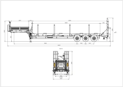 Semitrailer 98134B (loading space design - load-bearing frame, platform, cones, front shield, gangway)